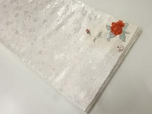 アンティーク　草花模様織出し袋帯（材料）